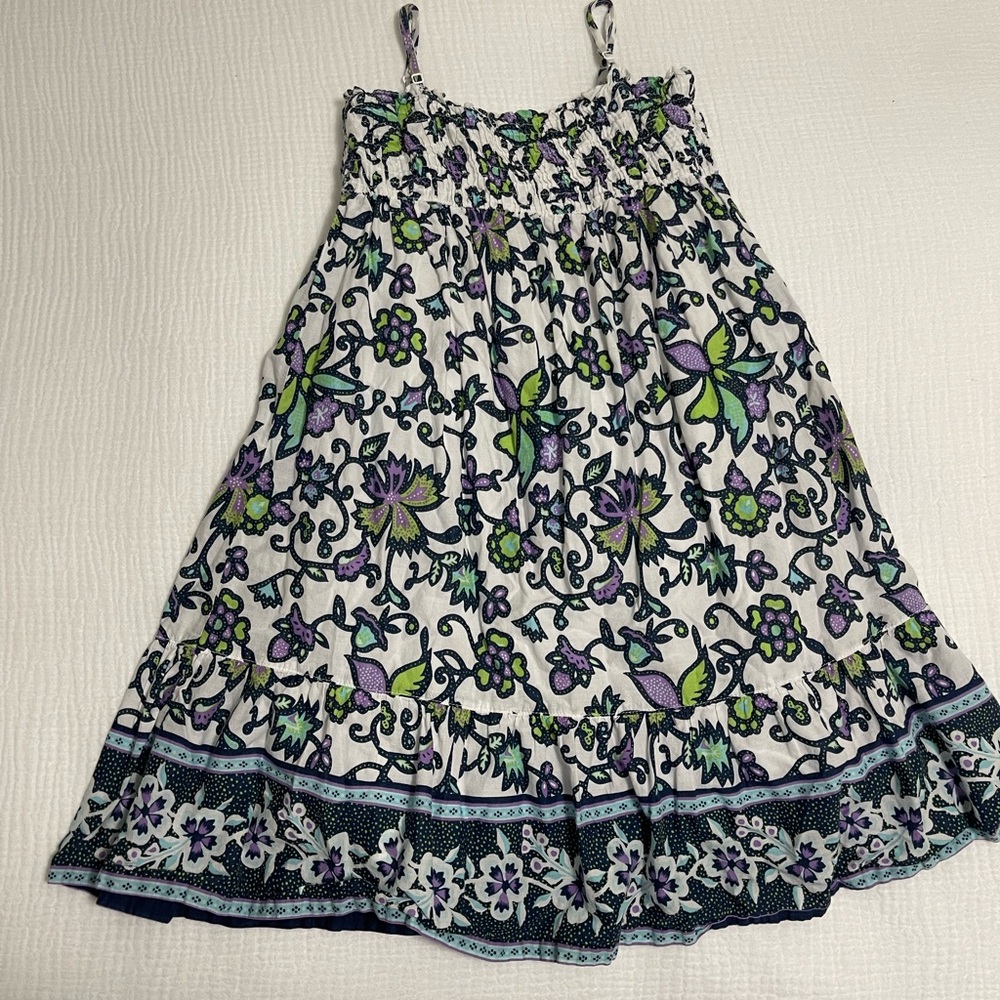 GAP Kids White Sundress with Purple & Lime Green Floral